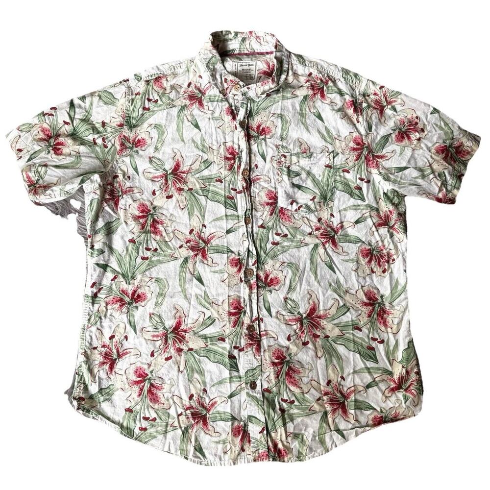 Alexander Julian Shirt Sz XL Colours Hibiscus Flower Print Hawaiian Casual Mens - Picture 1 of 9